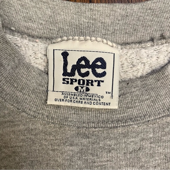 Vintage University of Wisconsin Badgers Crewneck Sweatshirt Gray M Lee Sport 90s - Picture 3 of 6